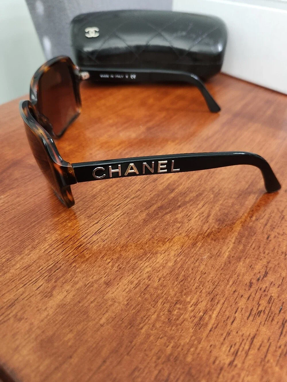 Authentic Chanel 5139 Multicolor Letter Sunglasses In a Black Gradient Frame